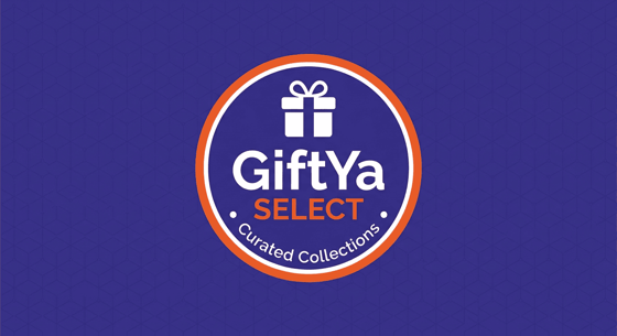 GiftYa Select badge — flat vector logo, Boss's Day-neutral, GY Orange and Indigo on solid Indigo background