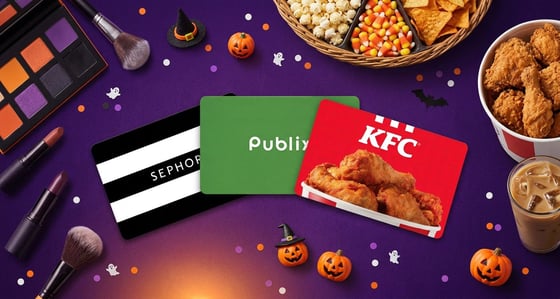 For the whole production — Sephora, Publix and KFC gift cards